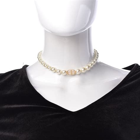 dior pearl choker|genuine christian Dior necklace.